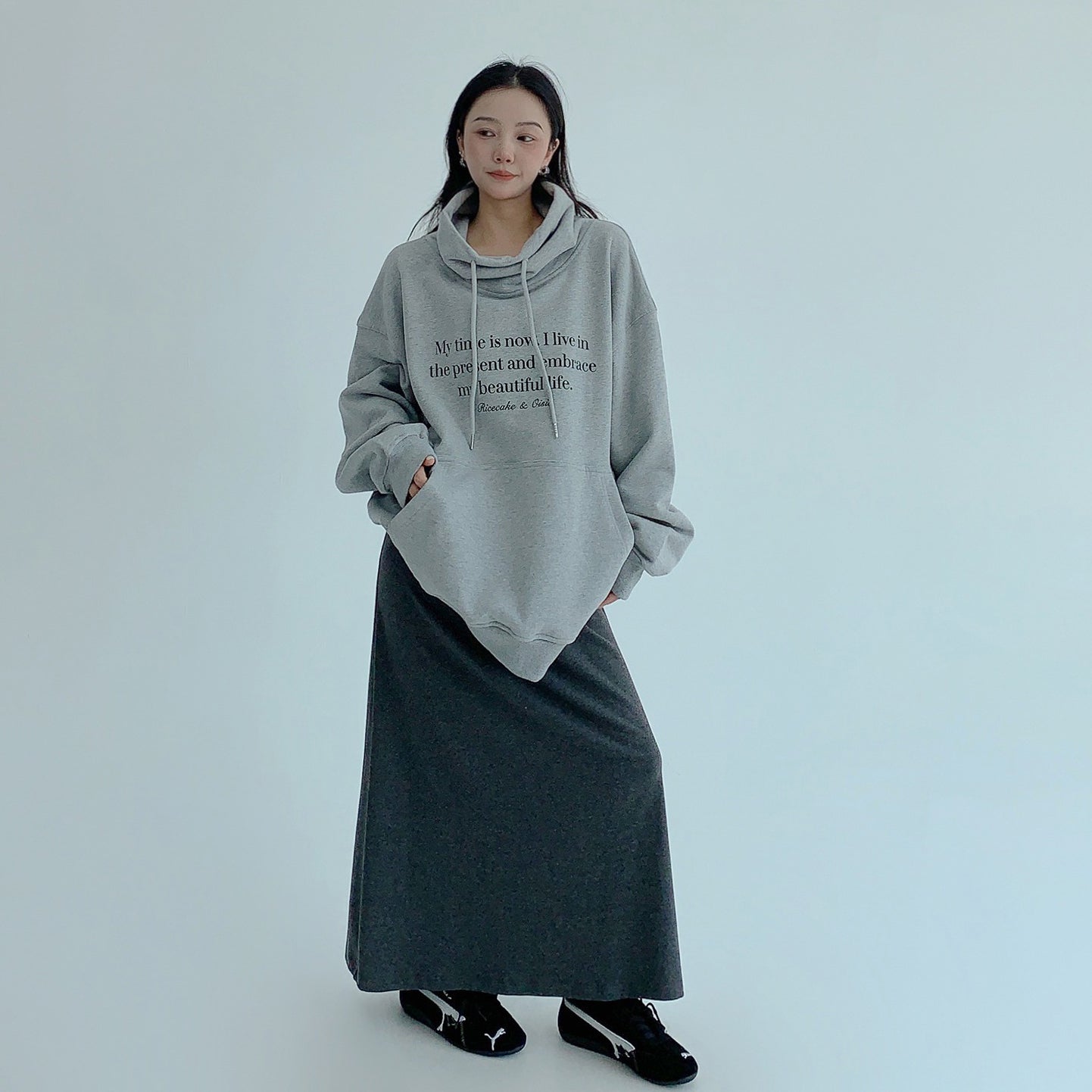 【トップス】ゆる感たっぷり♪ 厚手 ハイネック スウェット レディース ルーズシルエット パーカー【FCシリーズ】