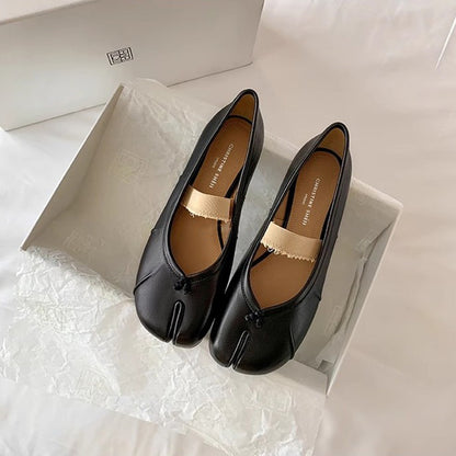 【シューズ】ラウンドトゥ 足袋風 フラット メリージェーンシューズ レディース 足袋シューズ パンプス