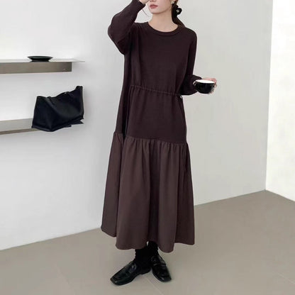 【ワンピース】春新作 韓国風 レイヤード風 着回し ニット 長袖ワンピース【JZシリーズ】