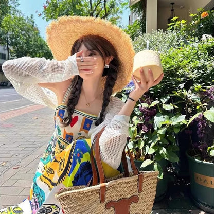 【ワンピース】夏新作 ドーパミンコーデにぴったり ノースリーブキャミワンピース ビーチ・リゾート風スタイル【SHシリーズ】