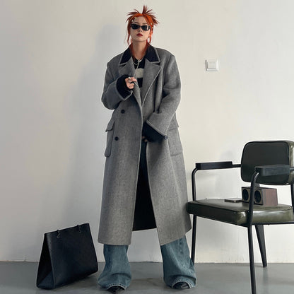 【アウター】韓国デザイン ヴィンテージ ツイードコート 中厚 中長丈 レディース 秋冬【FCシリーズ】