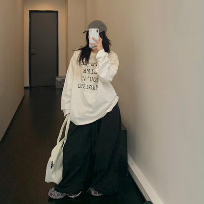 【トップス】秋冬 アメリカン 高級感 レディース ゆったり レトロ 長袖 Tシャツ【FCシリーズ】