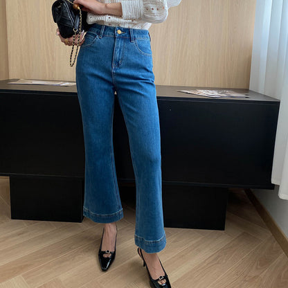 【ボトムス】初秋新作 レトロ デニムパンツ｜九分丈×美脚スリム【JZシリーズ】【SNシリーズ】