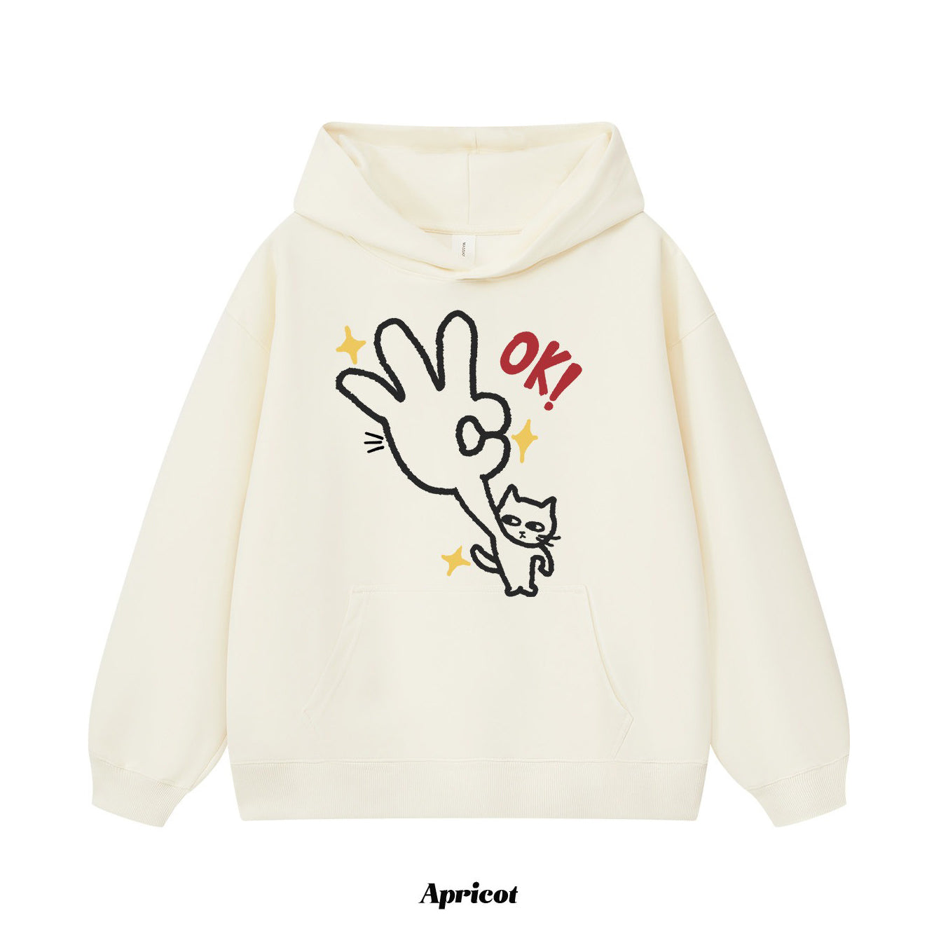 4カラー | S~3XL【トップス】ユニーク猫プリント 手描き風 フード付きスウェット 春秋 ペアOK ルーズ ユニセックス ルーズ パーカー【FCシリーズ】