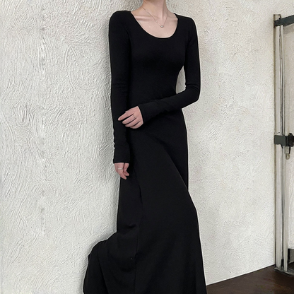 【ワンピース】春 秋 冬ラウンドネック ニット ショール付き  長袖 ワンピース 【JZシリーズ】