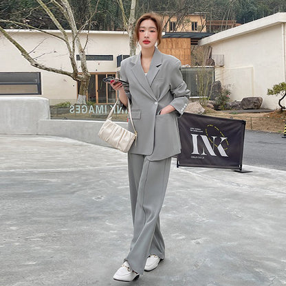 2点セット！【セットアップ】 スーツジャケット レディース 春秋  高見えデザイン レトロ港風 韓国風トレンド 上下セット【SNシリーズ】