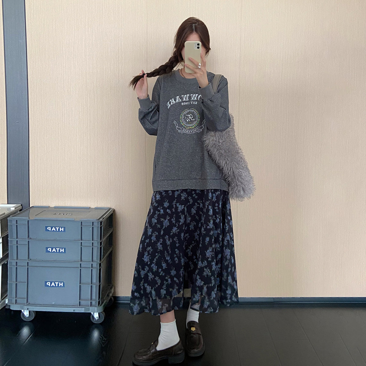 【ワンピース】フレンチ風フェイクレイヤードワンピース レディース 秋冬新作 大きいサイズ ゆったり 大人上品【JZシリーズ】