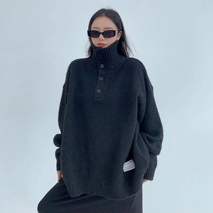 【トップス】春秋冬 ゆるレトロ 厚手 タートルネック ニットプルオーバー レディース【FCシリーズ】