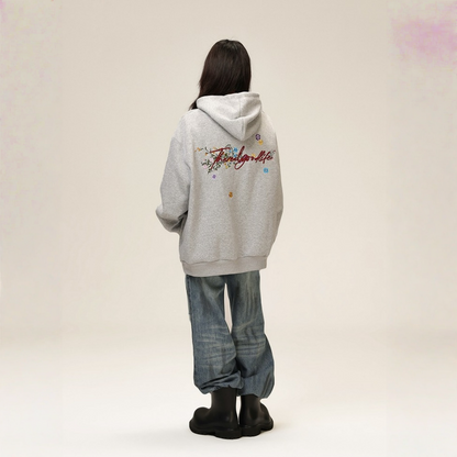 【トップス】刺繍 春 秋 冬 カップル ストリート フード付き パーカー【FCシリーズ】