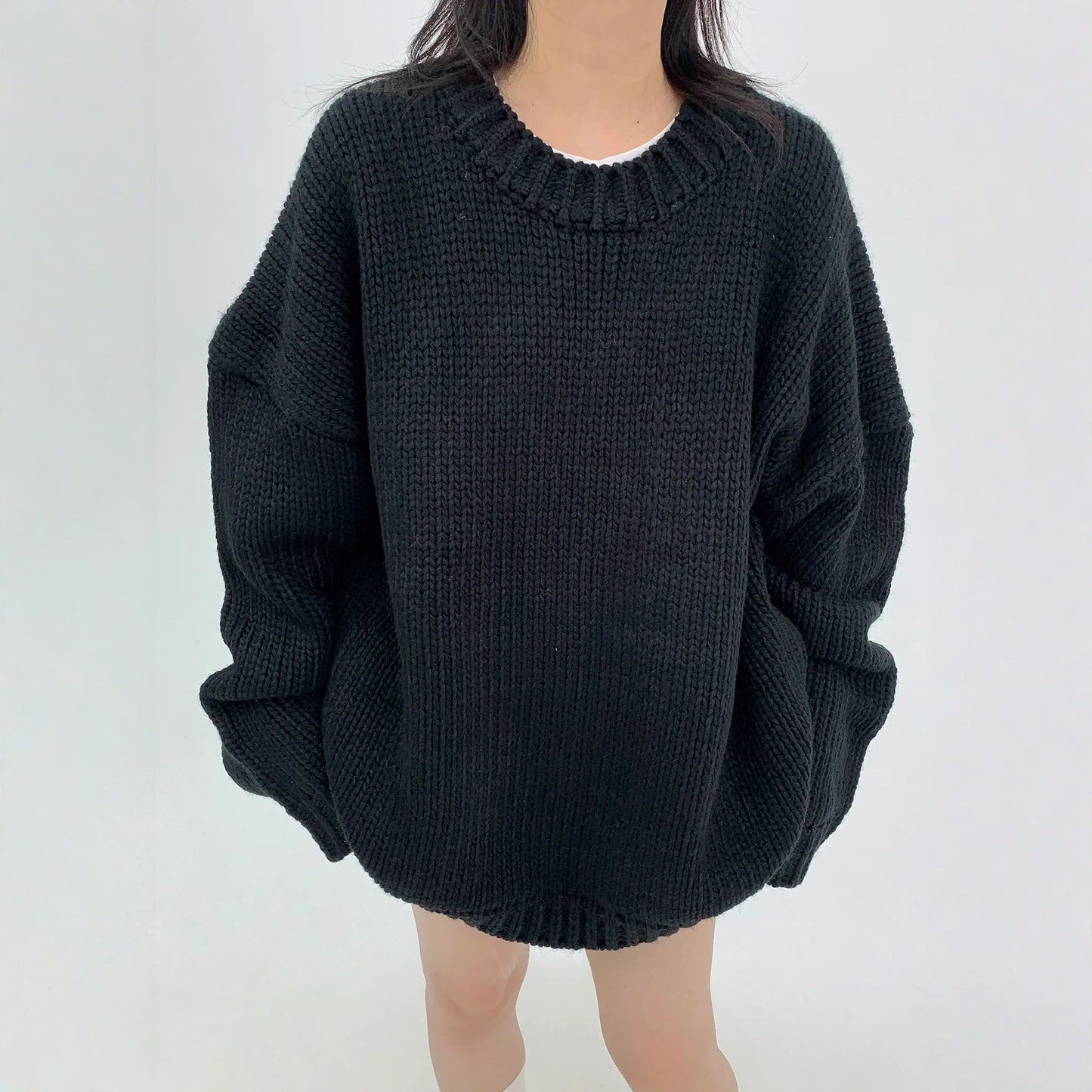 【トップス】春 秋 冬 レトロ ニット ラウンドネック セーター【FCシリーズ】