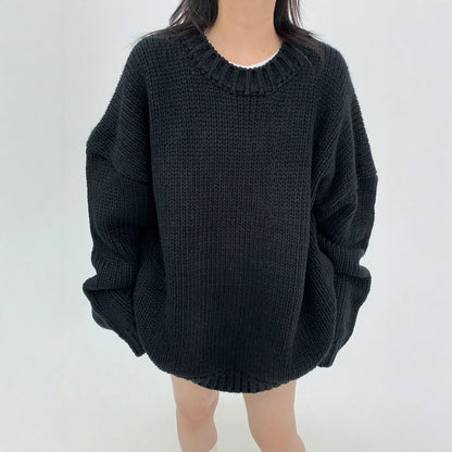 【トップス】春 秋 冬 レトロ ニット ラウンドネック セーター【FCシリーズ】