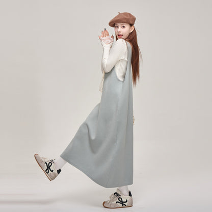 【ワンピース】可愛さUP🌸蝶結びデザイン ニットノースリーブワンピース 冬 レディース 上品【JZシリーズ】