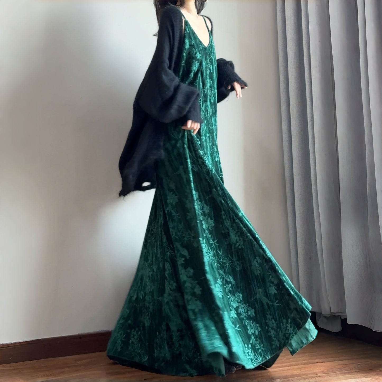 【ワンピース】エレガント セクシー 目立つ Vネック ストラップドレス【SHシリーズ】