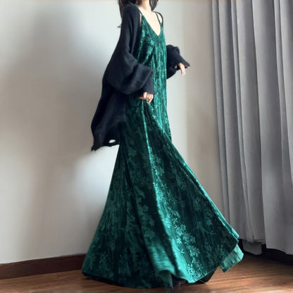 【ワンピース】エレガント セクシー 目立つ Vネック ストラップドレス【SHシリーズ】