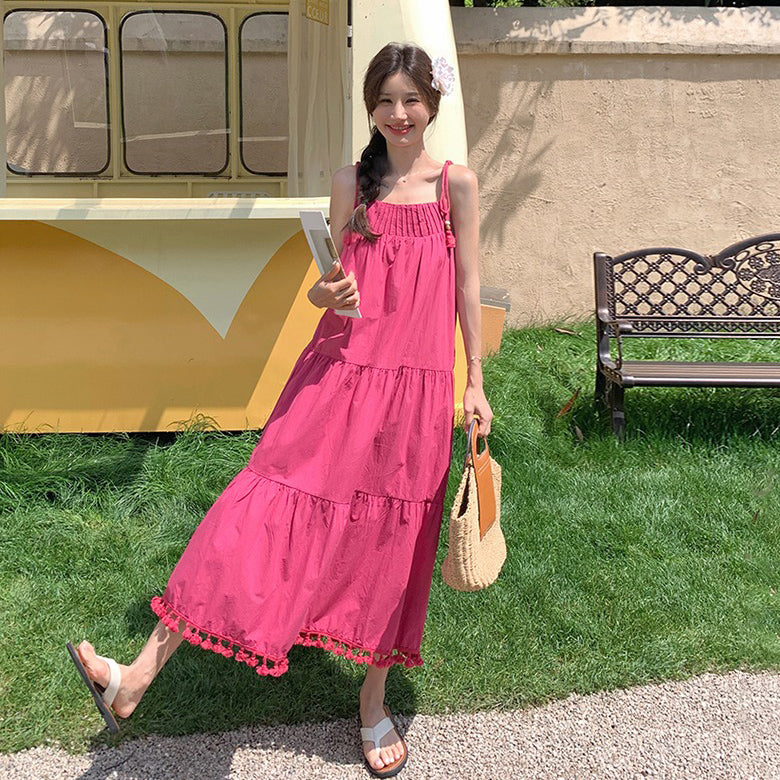 【ワンピース】リゾート風 ファッション エレガンス シェイプアップ ノースリーブキャミソールワンピース【JZシリーズ】