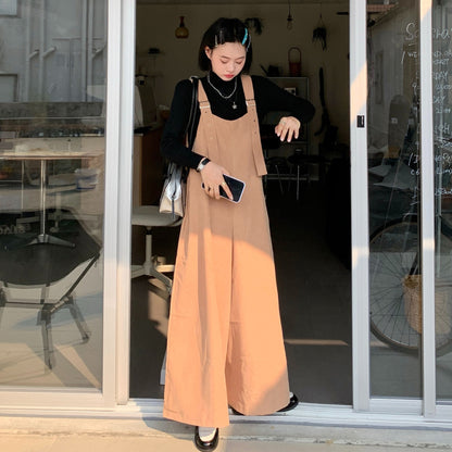 【ボトムス】秋冬新作 コーデュロイ サロペット レディース ゆったり オーバーサイズ ワイドパンツ オールインワン【JZシリーズ】