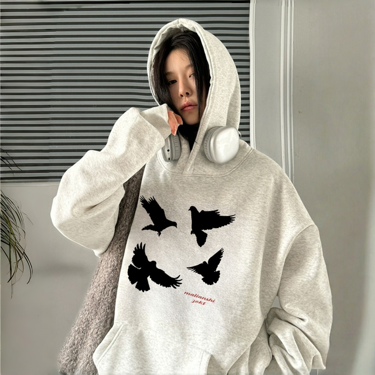 【トップス】ストリート プリント フード付き アバンギャルド ゆったり パーカー【FCシリーズ】