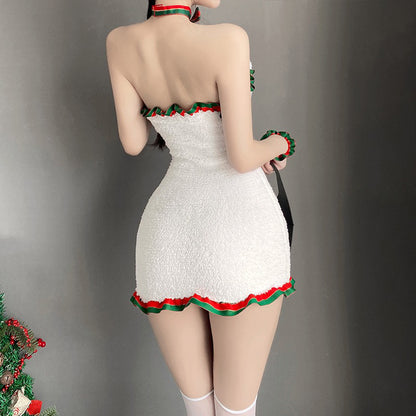 【クリスマス】くまクリスマス衣装 可愛い メイド制服 タイトワンピース セクシーランジェリー
