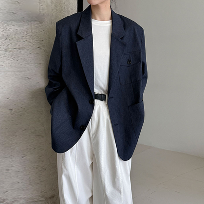 【アウター】フレンチ風 ポケット付きスーツジャケット レディース 秋新作 オーバーサイズ カジュアルアウター【SNシリーズ】