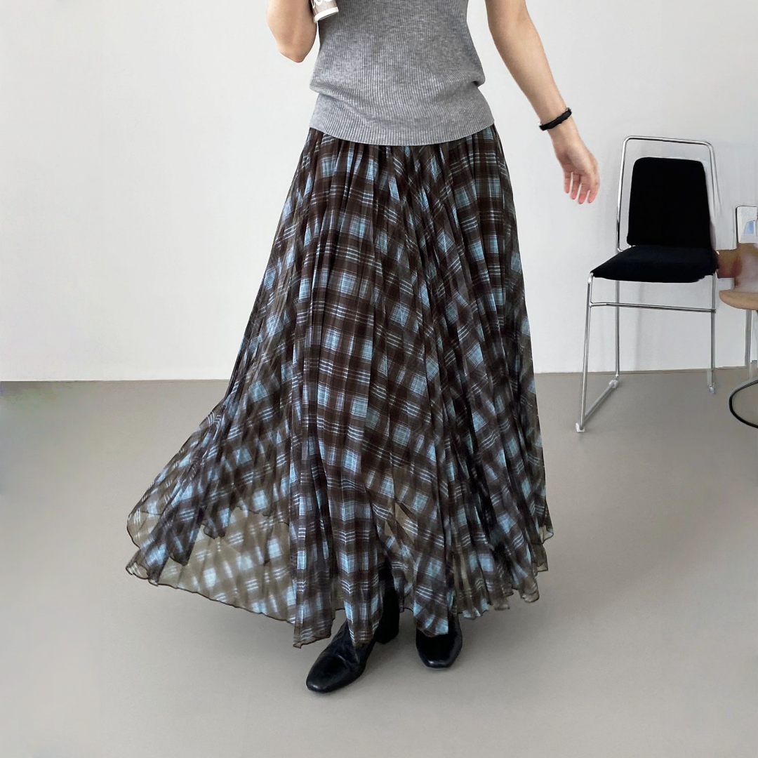 【ボトムス】春 秋 冬 夏 チェック柄 イレギュラー スカート 【SHシリーズ】