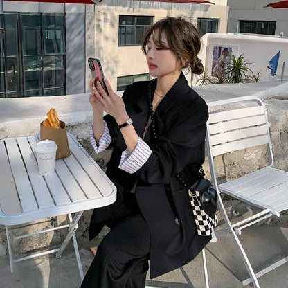 【アウター】 スーツジャケット レディース 春秋 高級感 デザイン性あり レトロ香港風 韓国系おしゃれ【SNシリーズ】