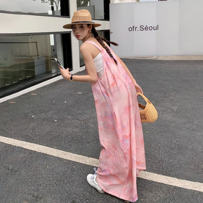 【ボトムス】夏新作 ゆるっと高腰デザイン 体型カバー抜群 着回し自在 オールインワン【SHシリーズ】