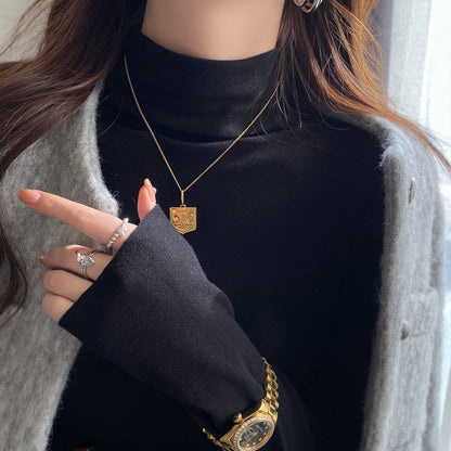 【トップス】🌈12色展開！ハーフタートルネックインナートップス 🏷️超万能 柔らかくて暖かい【JZシリーズ】