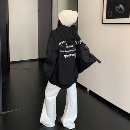 【トップス】裏起毛 プリント 春 秋 冬 フード付き パーカー 【FCシリーズ】