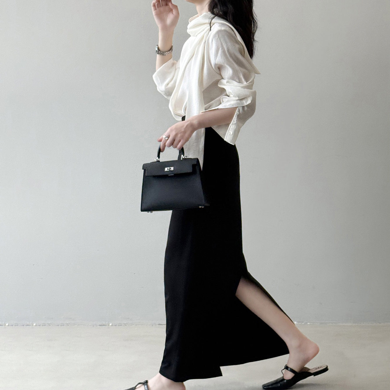 【ボトムス】オードリースタイル タイトスカート レディース 秋新作 ハイウエスト 細見え ストレート 後スリット入りロングスカート【JZシリーズ】