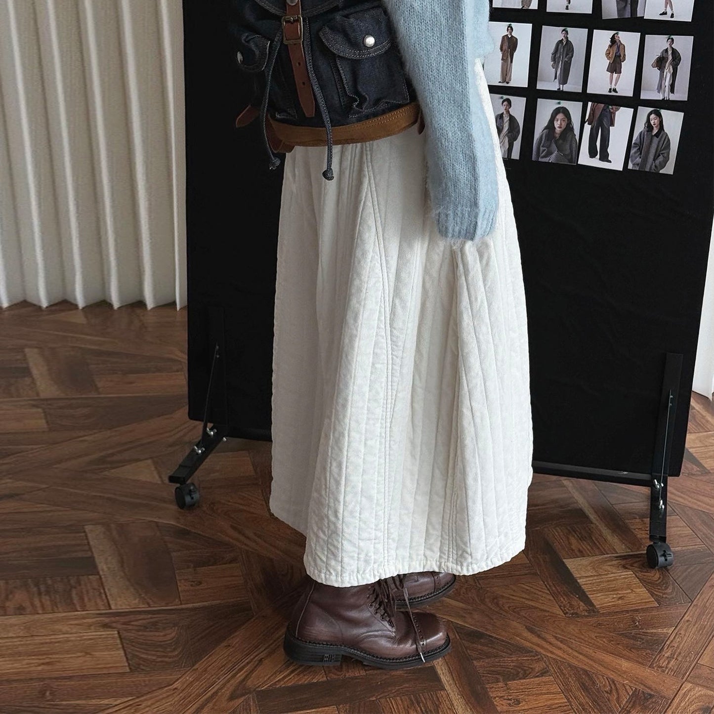 【ボトムス】レトロ シンプル コーデュロイ スカート 軽やか柔らか あったか レディース 冬【JZシリーズ】