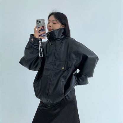 【アウター】春 秋 冬 アメリカン バーンスタイル バーンスタイル PU レザー ジャケット 【FCシリーズ】