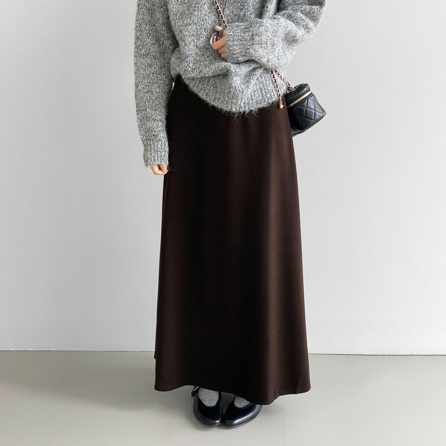 5カラー【ボトムス】裏起毛 スカート 気品ある無地 ドレープ感 レディース すっきりAライン フレアスカート【JZシリーズ】