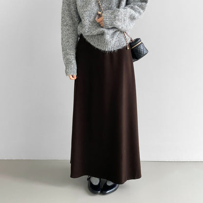 5カラー【ボトムス】裏起毛 スカート 気品ある無地 ドレープ感 レディース すっきりAライン フレアスカート【JZシリーズ】