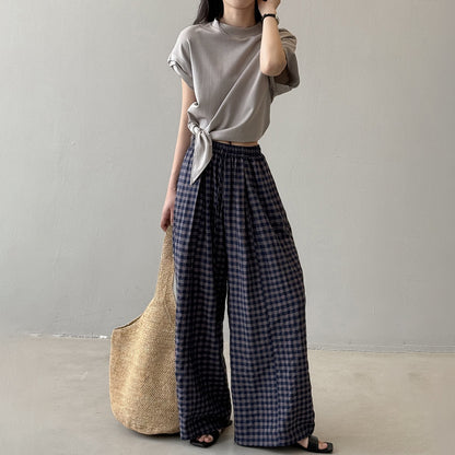 【トップス】夏新作 フレンチカジュアル 細見えシルエット リボンデザイン クルーネック半袖Tシャツ【JZシリーズ】