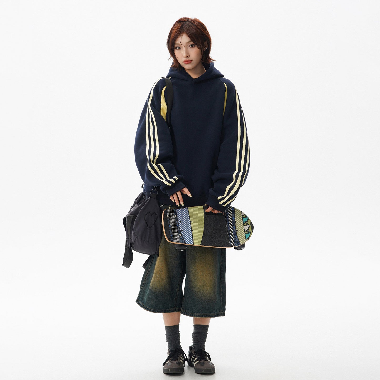 【トップス】男女兼用 ハイストリート ストライプ 配色 フード付き スウェット レディース クリーンフィット 2026春新作 スポーツ パーカー【FCシリーズ】