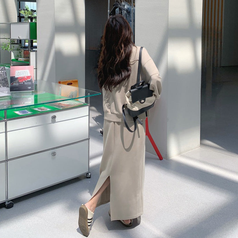 2点セット！【セットアップ】カジュアル 韓国風 ゆる感 高級感 パーカー+スカート 上下セット【JZシリーズ】