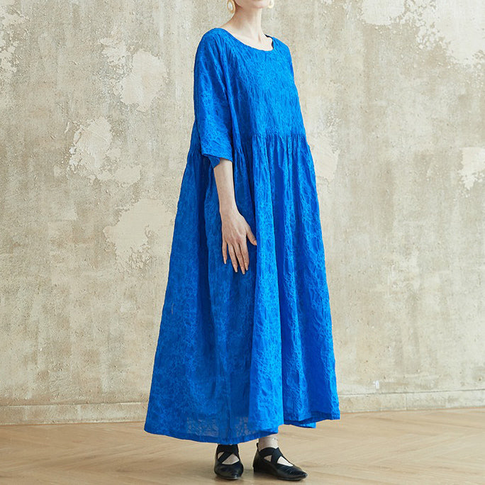 【ワンピース】シンプル ナチュラル ヴィンテージ風 フレアシルエット ゆったり 大きめサイズ バカンス用 コットン 半袖 ワンピース【JZ シリーズ】