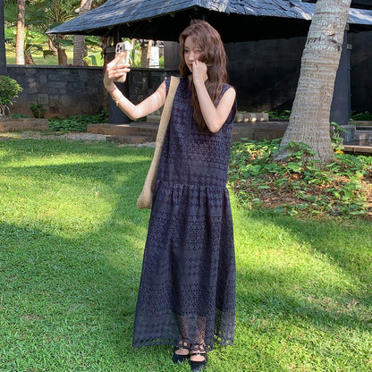 【ワンピース】夏新作 バカンス風 フレンチスタイル ノースリーブワンピース