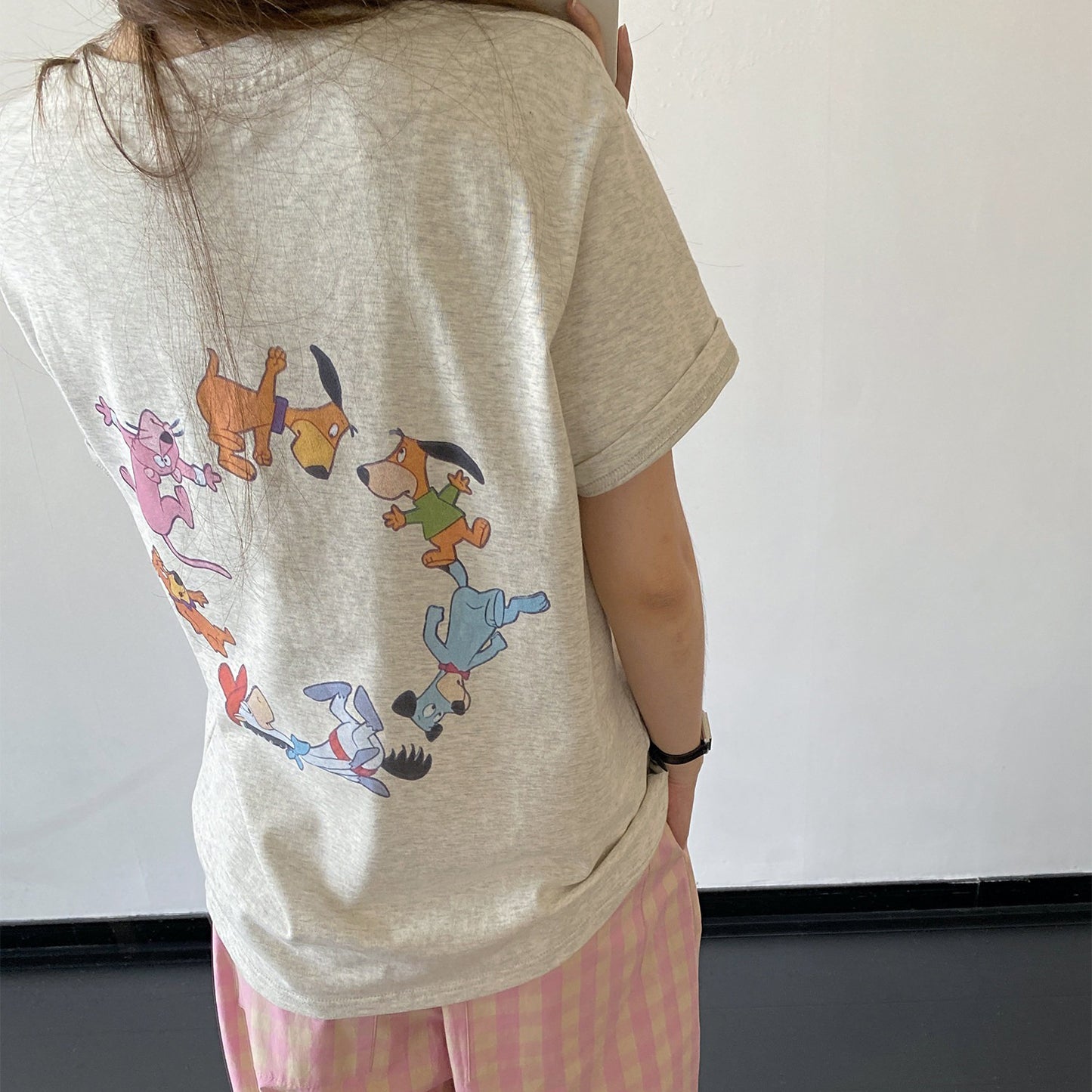 【トップス】Tシャツ レディース コットン カラープリント 半袖 ゆったり カジュアル【FCシリーズ】