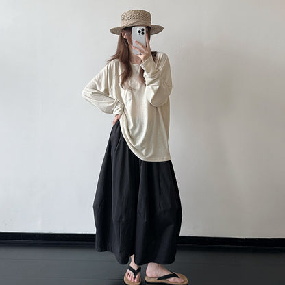 【トップス】シンプルUV対策ロンT レディース ゆったり ラグランスリーブ 薄手Ｔシャツ【FCシリーズ】
