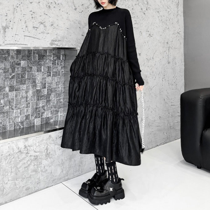 【ワンピース】春秋冬 2025 春新作 ニット エレガントな気質 ロング 長袖ワンピース