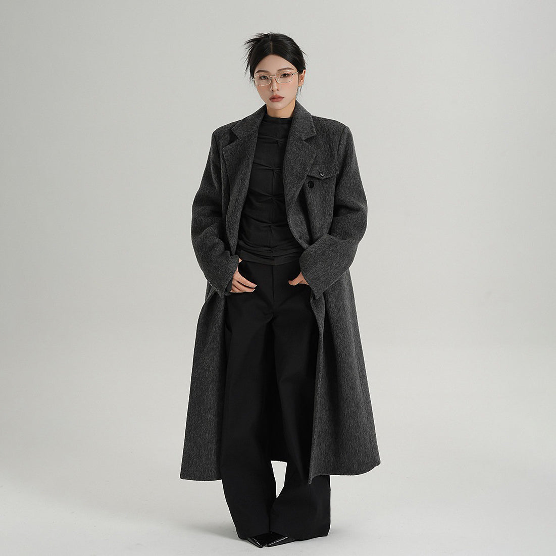 【アウター】上質 ウール100% ダブルフェイス コート レディース ロング丈 秋冬 高級感【JZシリーズ】