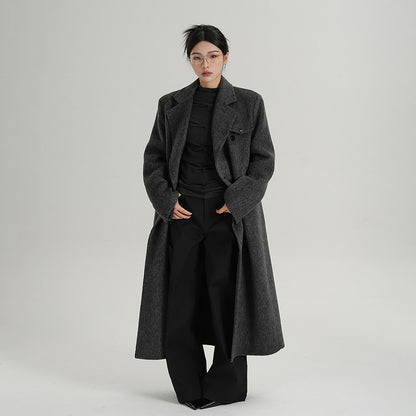 【アウター】上質 ウール100% ダブルフェイス コート レディース ロング丈 秋冬 高級感【JZシリーズ】