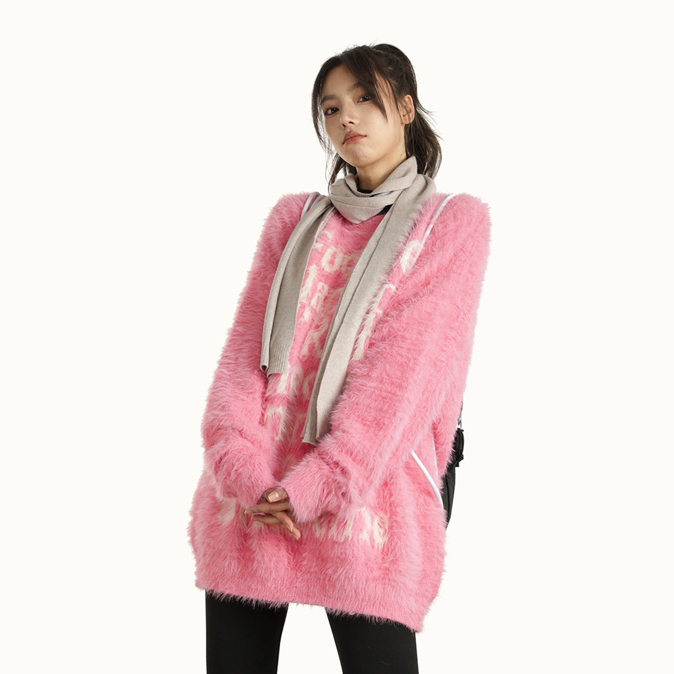 【トップス】アメリカンスタイル ロゴ入り ニット レディース 秋冬 ゆったり 中性風 カップル対応【FCシリーズ】