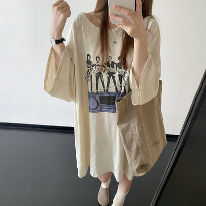 【トップス】アシンメトリーTシャツ レディース 半袖 オーバーサイズ ロング丈【FCシリーズ】