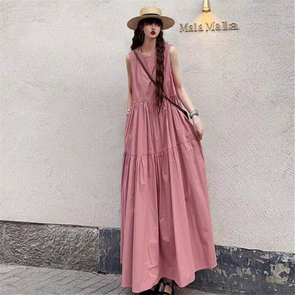 【ワンピース】ラウンドネック 着痩せ ロングワンピース 【JZシリーズ】