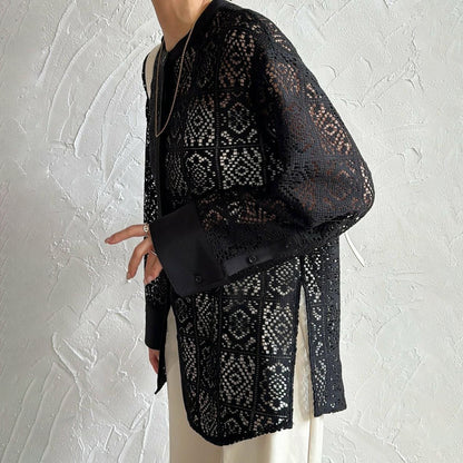 NEW長袖入荷！【トップス】 夏新作 日本風 ラウンドネック レーストップス  レース ノースリーブ ベスト タンクトップ シャツ