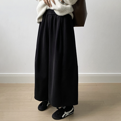 【ボトムス】✨ソフト＆着瘦せ♡韓国風ゴムウエストワイドパンツ 秋冬 レディース 九分丈【JZシリーズ】