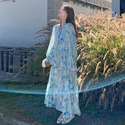 【ワンピース】フレンチロマンチック エレガンス リゾート風 日焼け防止 長袖ワンピース【SHシリーズ】