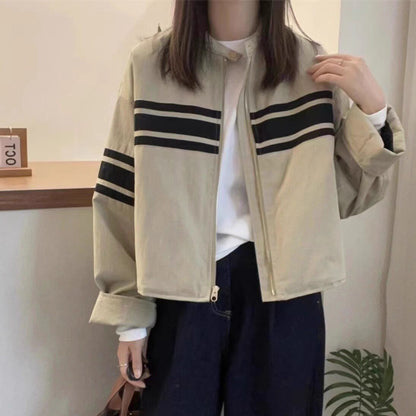 【アウター】スタジャン風 ショート丈 カジュアルブルゾン ゆったり 爆売れジャケット レディース【FCシリーズ】
